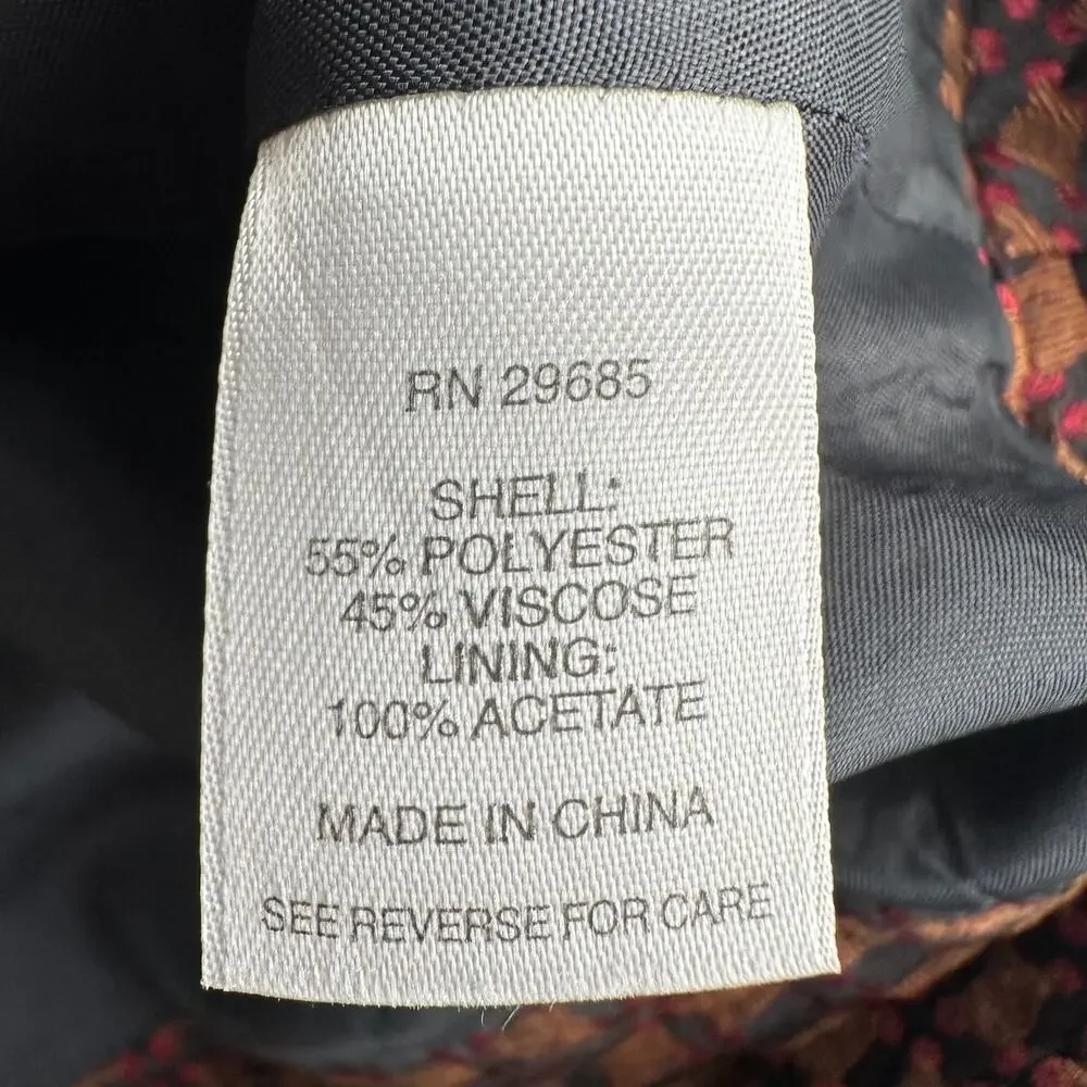 Pendleton Jacquard Patch‎ Pocket Kick Pleat Knee Length Bronze Career Skirt 6